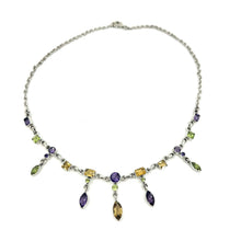 Load image into Gallery viewer, Nicky Butler SS Citrine Multi Gem Marquise Drop Necklace