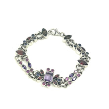 Load image into Gallery viewer, Nicky Butler SS Amethyst Multi Gem Duo Link Bracelet