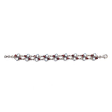 Load image into Gallery viewer, Nicky Butler SS Garnet Multi Gem Scroll Line Bracelet