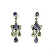 Load image into Gallery viewer, Nicky Butler SS Amethyst Multi Gem Drop Earrings