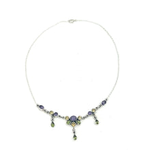 Load image into Gallery viewer, Nicky Butler SS Amethyst Multi Gem Drop Necklace