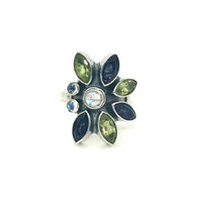 Load image into Gallery viewer, Nicky Butler SS Iolite Multi Gem Offset Ring