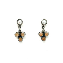 Load image into Gallery viewer, Nicky Butler SS Peach Moonstone &amp; FWP Drop Earrings