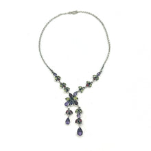 Load image into Gallery viewer, Nicky Butler SS Amethyst Multi Gem Chandelier Drop Necklace