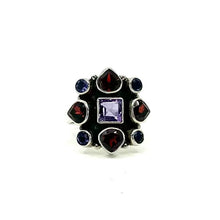 Load image into Gallery viewer, Nicky Butler SS Garnet Multi Gemstone Hearts Ring