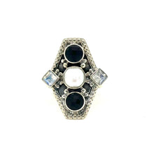 Load image into Gallery viewer, Nicky Butler SS Black Onyx Multi Gem Crest Ring