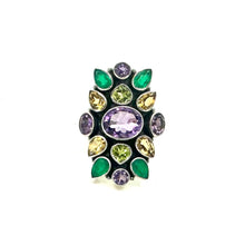 Load image into Gallery viewer, Nicky Butler SS Amethyst Multi Gem Knuckle Ring