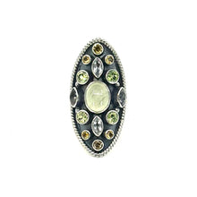 Load image into Gallery viewer, Nicky Butler SS Prehnite Multi Gem Shield Ring