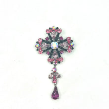 Load image into Gallery viewer, Nicky Butler Fashion Pink Multi Crystal Maltese Cross Brooch