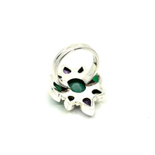 Load image into Gallery viewer, Nicky Butler SS Emerald Beryl Corundum Multi Gem Cluster Ring