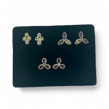 Load image into Gallery viewer, Nicky Butler SS 3 Pair Multi Gem Stud Earring Set