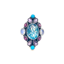 Load image into Gallery viewer, Nicky Butler SS Blue Ribbon Quartz Multi Gem Ring