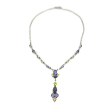 Load image into Gallery viewer, Nicky Butler SS Amethyst Multi Gem Drop Necklace