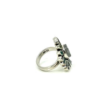 Load image into Gallery viewer, Nicky Butler SS Silver Drusy Quartz Multi Gem Flower Ring