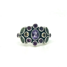 Load image into Gallery viewer, Nicky Butler SS Amethyst Multi Gem Flower Ring
