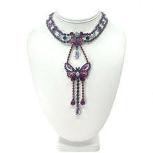 Load image into Gallery viewer, Nicky Butler Fashion Pink &amp; Multi Crystal Butterfly Choker Necklace