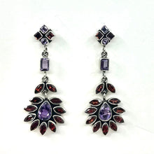 Load image into Gallery viewer, Nicky Butler SS Garnet Multi Gem Drop Earrings