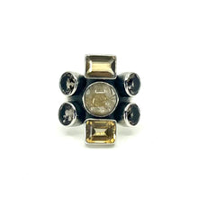 Load image into Gallery viewer, Nicky Butler SS Golden Rutilated Quartz Multi Gem Ring