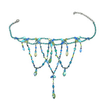 Load image into Gallery viewer, Nicky Butler Fashion Blue &amp; Multi Crystal Choker Chandelier Necklace