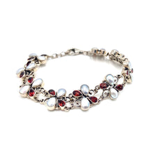 Load image into Gallery viewer, Nicky Butler SS Garnet Multi Gem Scroll Line Bracelet