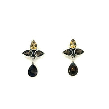 Load image into Gallery viewer, Nicky Butler SS Smokey Quartz Multi Gem Pear Drop Earrings