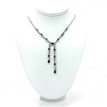 Load image into Gallery viewer, Nicky Butler SS Garnet Gem Lariat Drop Necklace