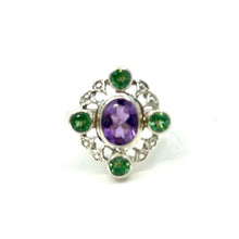 Load image into Gallery viewer, Nicky Butler SS Amethyst Multi Gem Openwork Ring
