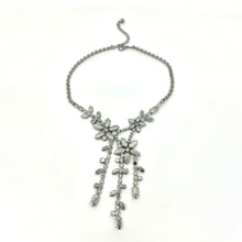 Load image into Gallery viewer, Nicky Butler Fashion Pink &amp; Multi Crystal Offset Flower Cascade Drop Necklace
