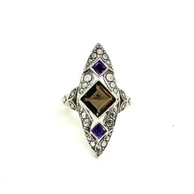 Load image into Gallery viewer, Nicky Butler SS Smokey Quartz Multi Gem Deco Ring
