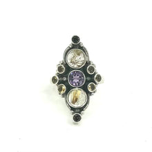 Load image into Gallery viewer, Nicky Butler SS Golden Rutilated Quartz Multi Gem Ring