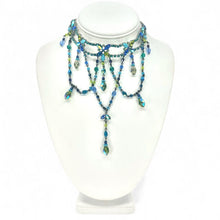 Load image into Gallery viewer, Nicky Butler Fashion Blue &amp; Multi Crystal Choker Chandelier Necklace