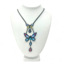 Load image into Gallery viewer, Nicky Butler Fashion Pink &amp; Multi Crystal Butterfly Drop Necklace