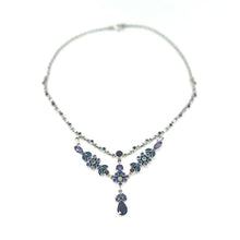Load image into Gallery viewer, Nicky Butler SS Garnet Multi Gemstone Layered Flower Necklace