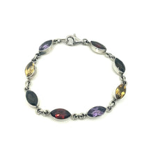Load image into Gallery viewer, Nicky Butler SS Amethyst Multi Gem Marquise Line Bracelet