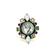 Load image into Gallery viewer, Nicky Butler Black Rutilated Quartz Multi Gem Ring