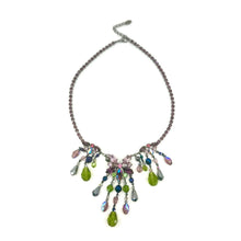 Load image into Gallery viewer, Nicky Butler Fashion Olivine Green Crystal Multi Color Drop Necklace