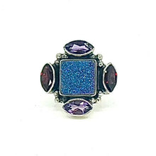 Load image into Gallery viewer, Nicky Butler SS Drusy Quartz Multi Gem Ring