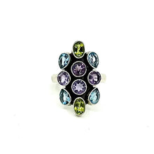 Load image into Gallery viewer, Nicky Butler SS Amethyst Multi Gem Cluster Ring