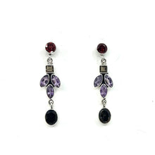 Load image into Gallery viewer, Nicky Butler SS Amethyst Multi Gem Oval Drop Earrings