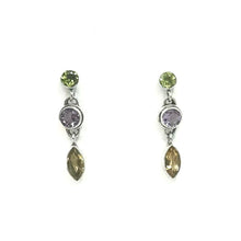 Load image into Gallery viewer, Nicky Butler SS Amethyst Multi Gem Marquise Drop Earrings
