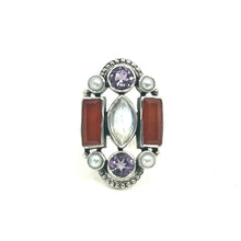 Load image into Gallery viewer, Nicky Butler SS Carnelian Multi Gem Deco Ring