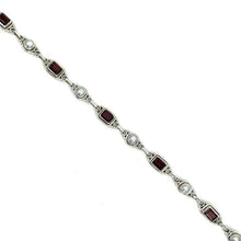 Load image into Gallery viewer, Nicky Butler SS Garnet &amp; Freshwater Pearl Line Bracelet