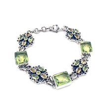 Load image into Gallery viewer, Nicky Butler SS Lime Quartz Multi Gem Scroll Bracelet