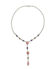 Load image into Gallery viewer, Nicky Butler SS Peruvian Pink Opal Multi Gem Drop Necklace