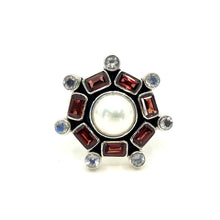 Load image into Gallery viewer, Nicky Butler SS Garnet Multi Gem &amp; FWP Hexagonal Ring