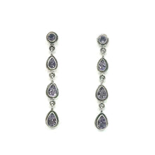 Load image into Gallery viewer, Nicky Butler SS Amethyst Gem Lineal Drop Earrings