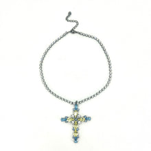 Load image into Gallery viewer, Nicky Butler Fashion Lemon Yellow &amp; Multi Crystal Cross Necklace