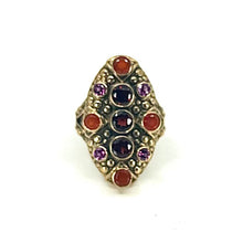 Load image into Gallery viewer, Nicky Butler Bronze Garnet Multi Gem Shield Ring