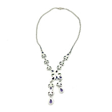 Load image into Gallery viewer, Nicky Butler SS Amethyst Multi Gem Chandelier Drop Necklace