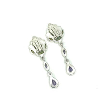 Load image into Gallery viewer, Nicky Butler SS Amethyst Multi Gem Drop Clip Back Earrings